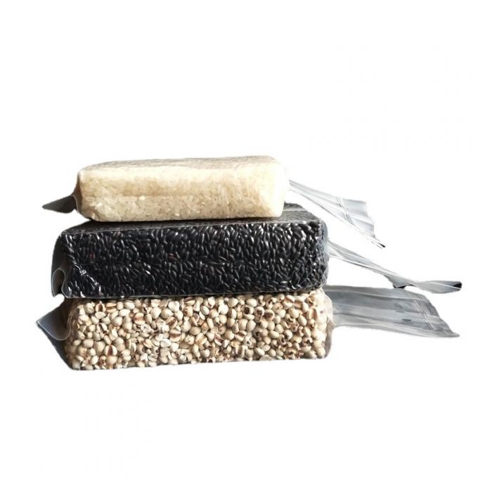 Saco de vácuo transparente personalizado com impressão de grãos variados superfície offset reciclável para uso industrial alimentar 3