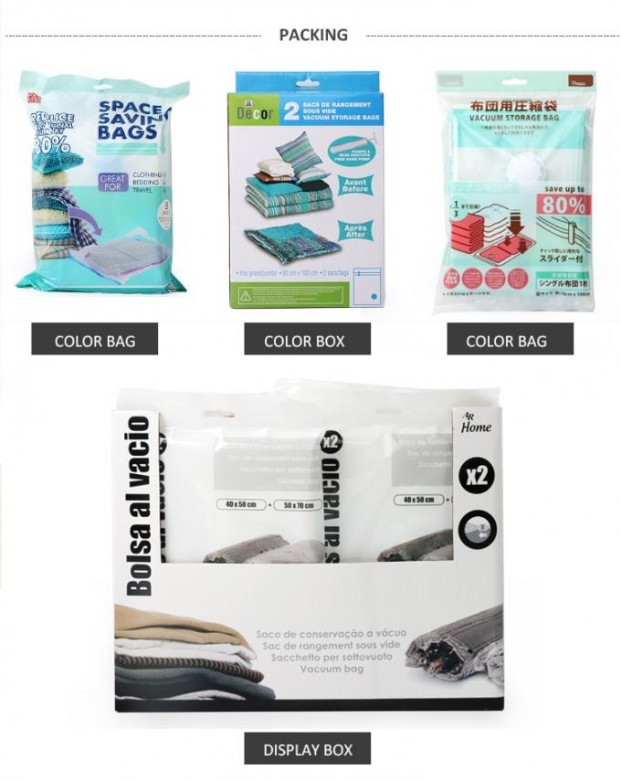 Saco de armazenamento de vácuo de viagem de pressão manual Saco de espaço de vácuo 7