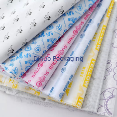 Papel de seda colorido com impressão de logotipo para roupas de presente de casamento de feriado de aniversário