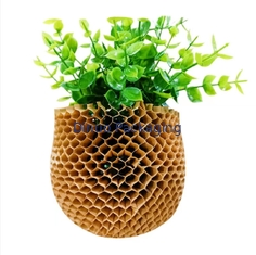 Empacotamento cosmético Degradable de Mesh Sleeve For Glass Bottle do papel de envolvimento do favo de mel