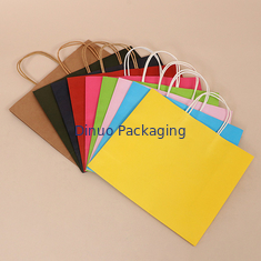 Saco de empacotamento do presente feito sob encomenda de Logo Printing Reusable Kraft Paper com punho