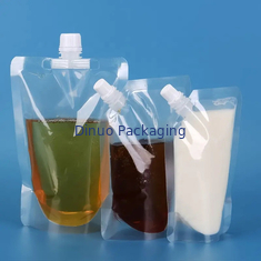 A impressão feita sob encomenda do Gravure levanta-se a bebida transparente Juice Spout Pouch dos malotes líquidos
