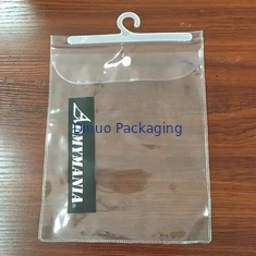 Sacos de empacotamento personalizados do espaço livre do PVC do tamanho com o OEM/ODM da fita adesiva com gancho