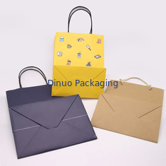 Bolsa de embalagem de papel Kraft Bolsos de presente de artesanato de compras Bolsa biodegradável com alça torcida