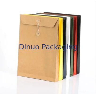 Multicolor Twine Tie Kraft Paper Envelope Button Closure Durable Eco Friendly Reciclável Para Documentos Cartas Home Office