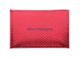 O vermelho Shinny folha metálica o saco plástico de bolhas padrão acolchoado do zíper do bloco dos encarregados do envio da correspondência do envelope A3