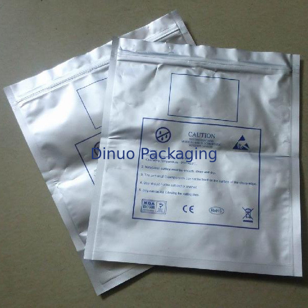 A proteção de 500PCS ESD ensaca o fechamento do fecho de correr/prata superior aberta para a anti proteção estática