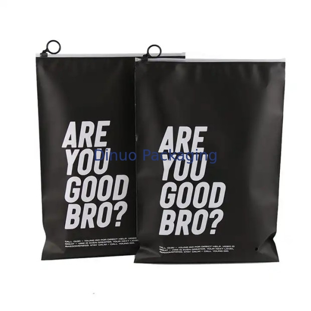 Logotipo impresso sob medida CPE plástico Slider Bolsas de fecho para roupas de roupa interior embalagens de camisetas