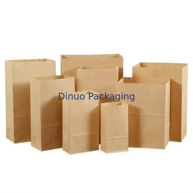Tamanho personalizado Sacos de papel Kraft castanho descartáveis para pão, sanduíche