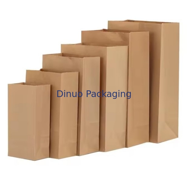 Tamanho personalizado Sacos de papel Kraft castanho descartáveis para pão, sanduíche