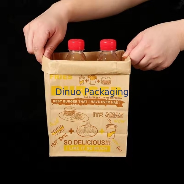 Tamanho personalizado Sacos de papel Kraft castanho descartáveis para pão, sanduíche