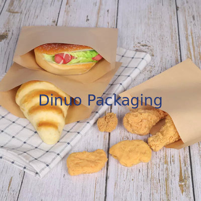 Pacote com 100 envelopes de papel kraft plano biodegradável para sanduíches de biscoito e pipoca