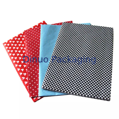 Lenço de papel de seda de duas cores de fundo guingão de bolinhas para caixa de sapato esmalte