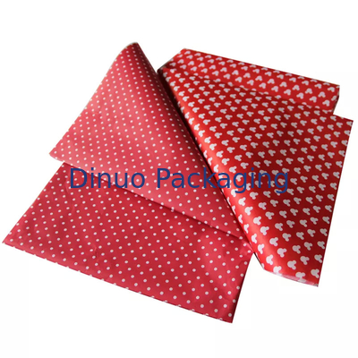 Papel de embrulho de presente de Natal Embalagem de papel de seda vermelho com folha de ouro impressão floral