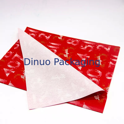Papel de embrulho de presente de Natal Embalagem de papel de seda vermelho com folha de ouro impressão floral