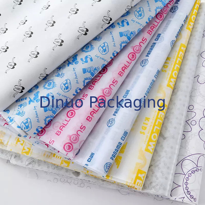 Papel de seda colorido com impressão de logotipo para roupas de presente de casamento de feriado de aniversário