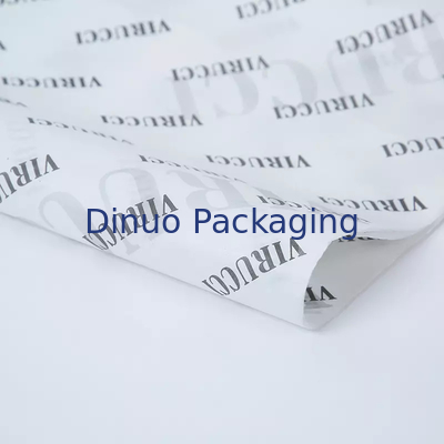 Rolo de papel de seda branco reciclado personalizado com logotipo preto para presente de sapato