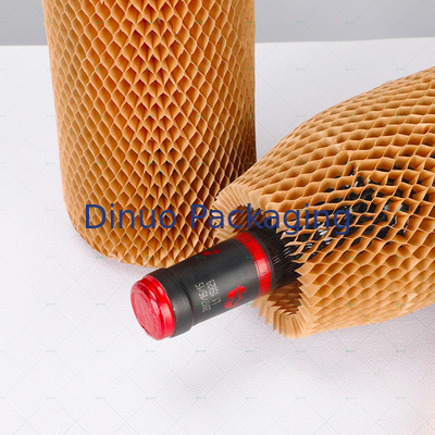 Empacotamento cosmético Degradable de Mesh Sleeve For Glass Bottle do papel de envolvimento do favo de mel