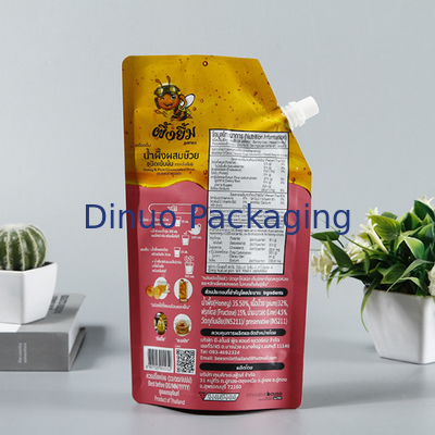 Malote plástico biodegradável feito sob encomenda Straw Fruits Juice Pouch Bag do bico da folha de alumínio