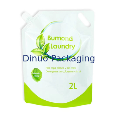 Suporte da impressão de entalhe acima do saco do malote do sabão de líquido do detergente para a roupa do malote 1L 2L do bico