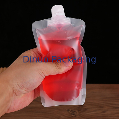 Suporte transparente impresso feito sob encomenda do produto comestível acima do saco de água potável plástico do malote do bico