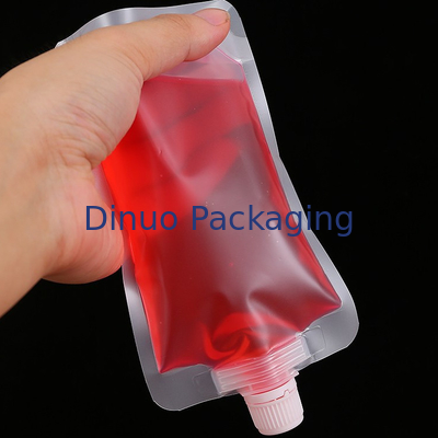 Suporte transparente impresso feito sob encomenda do produto comestível acima do saco de água potável plástico do malote do bico