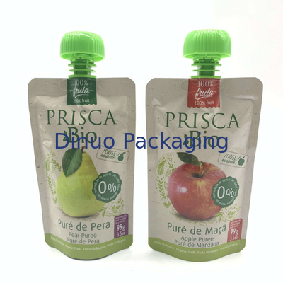Malote orgânico Juice Beverage Doypack Bag reusável do bico do comida para bebê do aperto do puré do fruto