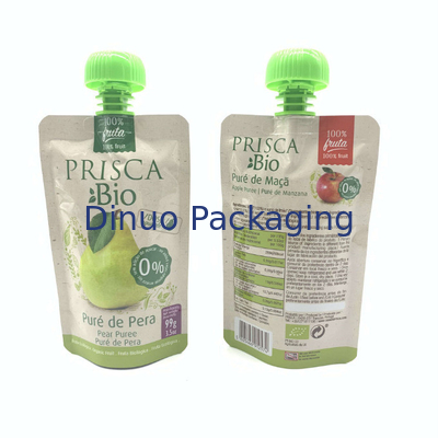Malote orgânico Juice Beverage Doypack Bag reusável do bico do comida para bebê do aperto do puré do fruto