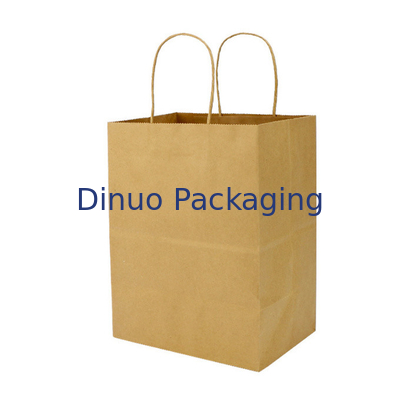 Saco feito sob encomenda de Brown Logo Gift Shopping Kraft Paper com o saco da entrega do café do punho