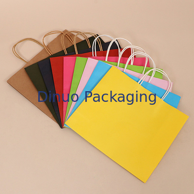 Saco de empacotamento do presente feito sob encomenda de Logo Printing Reusable Kraft Paper com punho