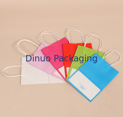 Saco de empacotamento do presente feito sob encomenda de Logo Printing Reusable Kraft Paper com punho