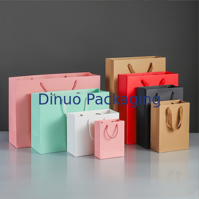 O saco superior biodegradável reusável do punho personalizou o saco de empacotamento do presente do papel de embalagem