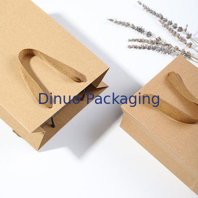 O saco superior biodegradável reusável do punho personalizou o saco de empacotamento do presente do papel de embalagem