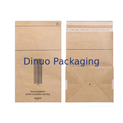Saco inferior liso feito sob encomenda de Logo Printing Biodegradable Kraft Paper para o transporte do pacote