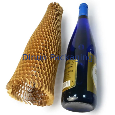 O papel de embalagem Compostable do favo de mel para o amortecimento do vinho envolve o rolo de papel