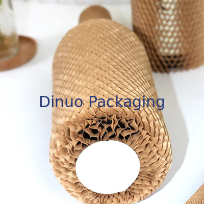 O papel de embalagem Compostable do favo de mel para o amortecimento do vinho envolve o rolo de papel