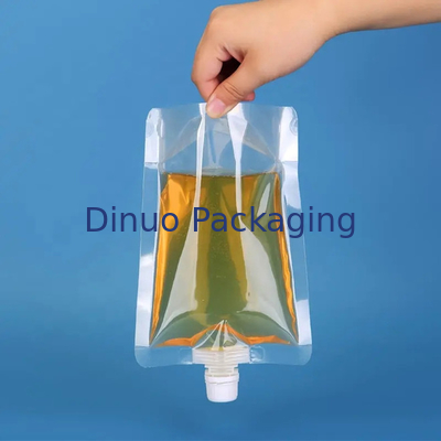 A impressão feita sob encomenda do Gravure levanta-se a bebida transparente Juice Spout Pouch dos malotes líquidos