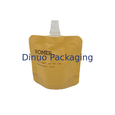 Suporte do costume acima do malote líquido cosmético biodegradável do bico do reenchimento de Kraft do saco