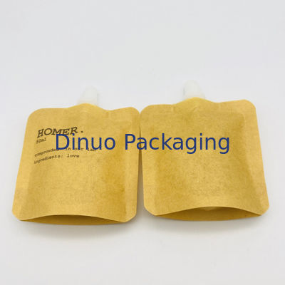 Suporte do costume acima do malote líquido cosmético biodegradável do bico do reenchimento de Kraft do saco