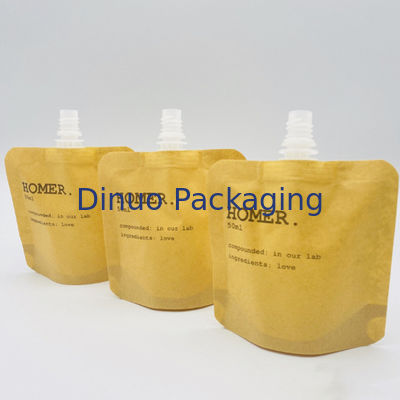 Suporte do costume acima do malote líquido cosmético biodegradável do bico do reenchimento de Kraft do saco