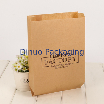 Saco de papel inferior de Kraft da ponta feita sob encomenda do saco do pacote de Logo Printed Biodegradable Candy Gift