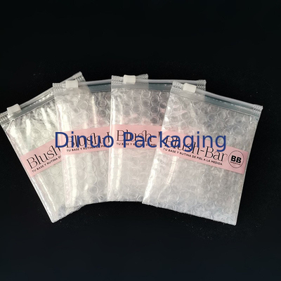 Resistência a choques reutilizável PVC transparente Ziplock Zipper Bolsa de bolhas de maquiagem personalizada Embalagem cosmética