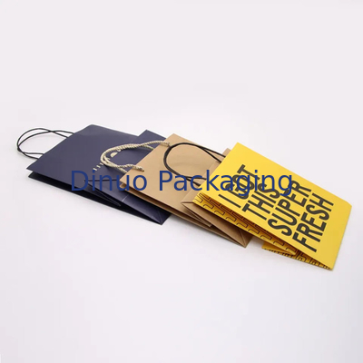 Bolsa de embalagem de papel Kraft Bolsos de presente de artesanato de compras Bolsa biodegradável com alça torcida