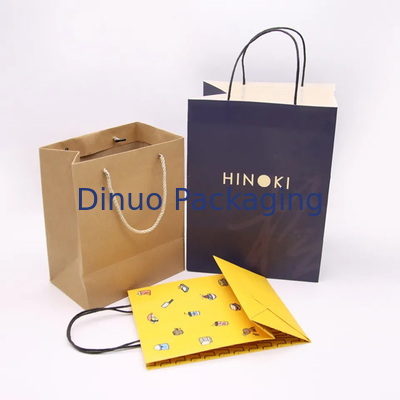 Bolsa de embalagem de papel Kraft Bolsos de presente de artesanato de compras Bolsa biodegradável com alça torcida