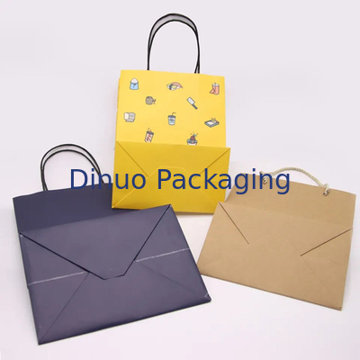 Bolsa de embalagem de papel Kraft Bolsos de presente de artesanato de compras Bolsa biodegradável com alça torcida