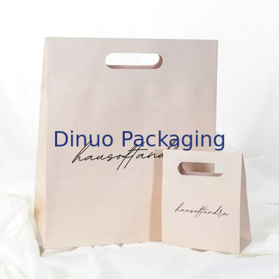 Embalagem de roupas Porta de corte a óleo de compras Bolsa de papel Kraft Bolsas de presente amarelas personalizadas
