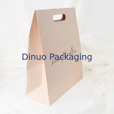 Embalagem de roupas Porta de corte a óleo de compras Bolsa de papel Kraft Bolsas de presente amarelas personalizadas