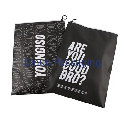 Logotipo impresso sob medida CPE plástico Slider Bolsas de fecho para roupas de roupa interior embalagens de camisetas
