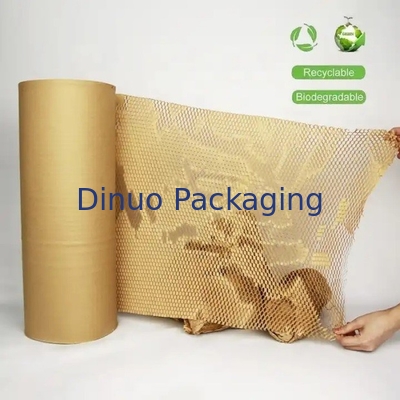 Embalagem biodegradável e ecológica Papel de favo de mel em rolos de papel Kraft marrom