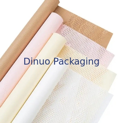 Embalagem biodegradável e ecológica Papel de favo de mel em rolos de papel Kraft marrom